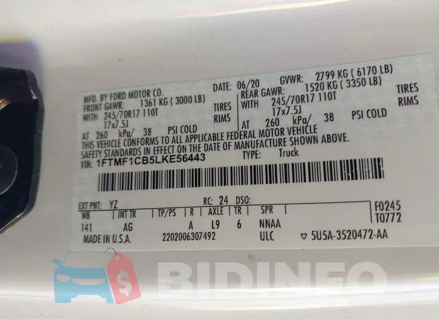 1FTMF1CB5LKE56443 Photo# 9