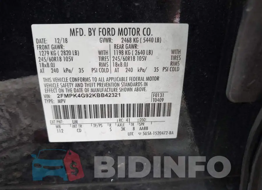 2FMPK4G92KBB42321 Photo# 9