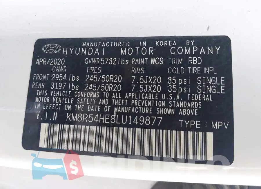 KM8R54HE8LU149877 Photo# 9