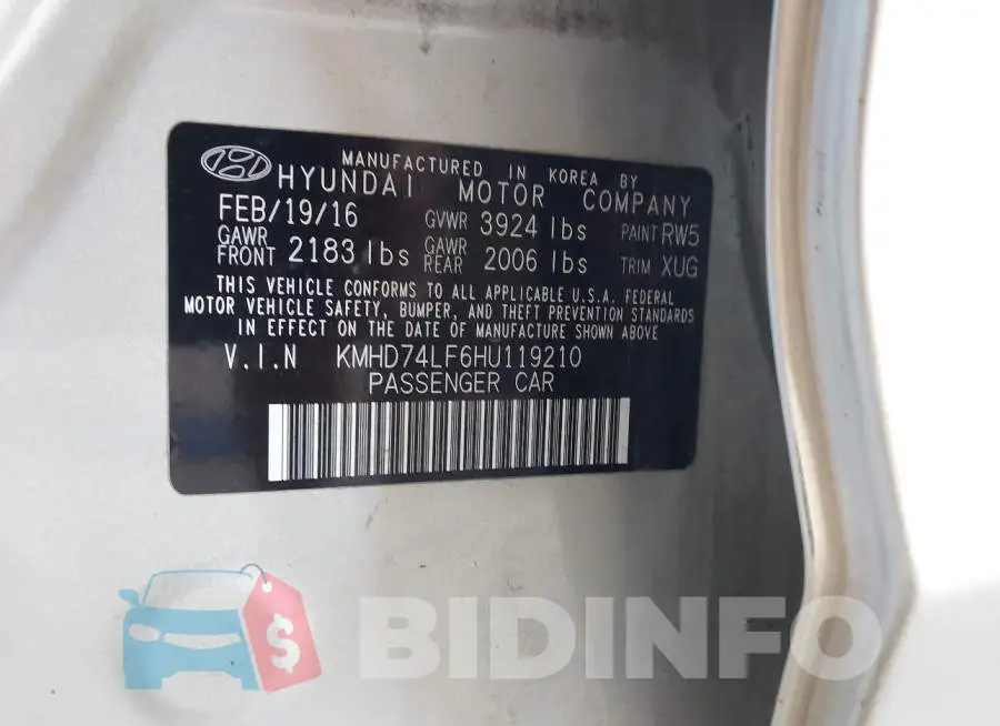 KMHD74LF6HU119210 Photo# 9