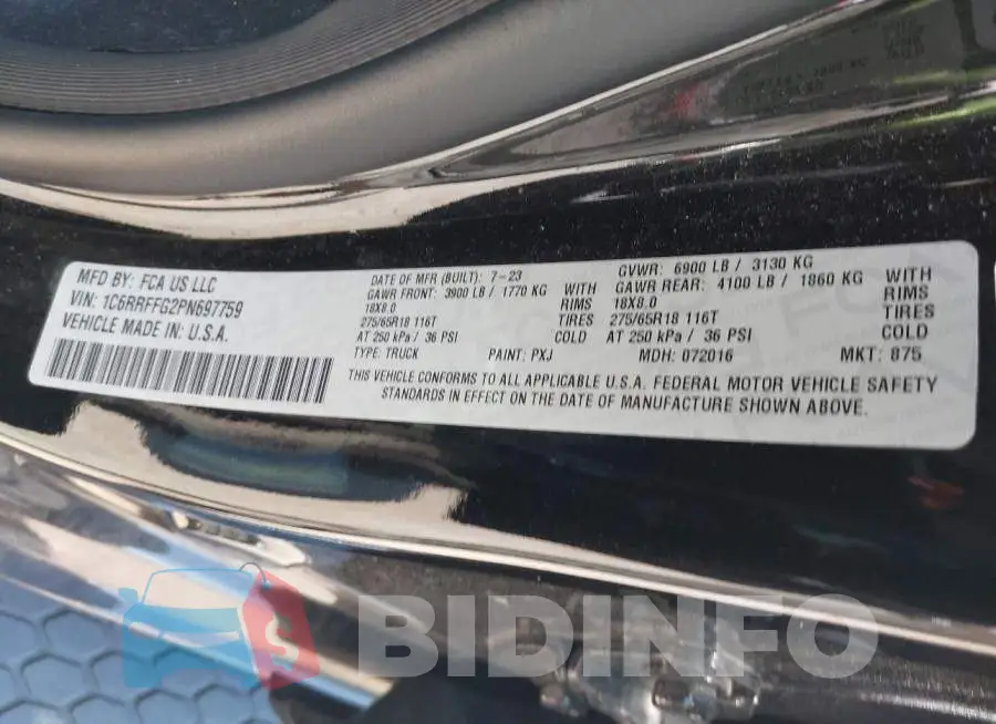 1C6RRFFG2PN697759 Photo# 9