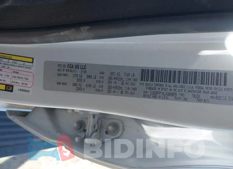 1C6SRFPT4LN305825 Photo# 9