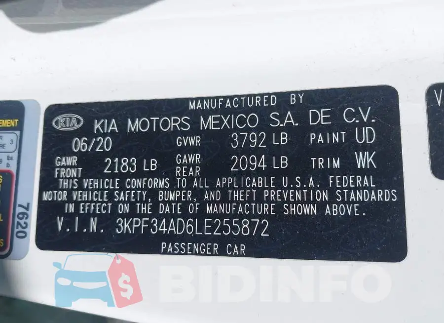 3KPF34AD6LE255872 Photo# 9