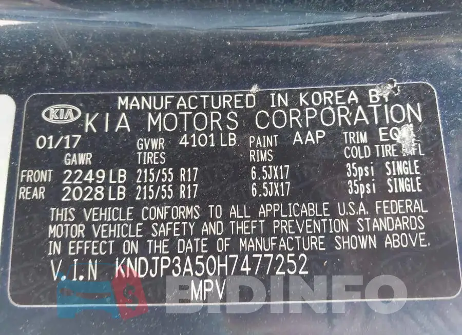 KNDJP3A50H7477252 Photo# 9
