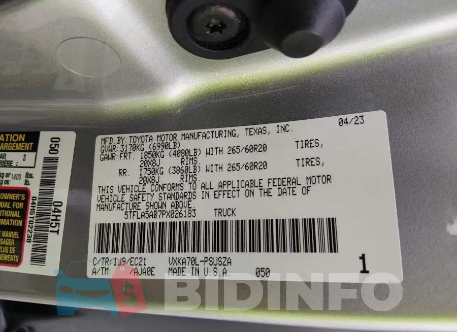 5TFLA5AB7PX026183 Photo# 9