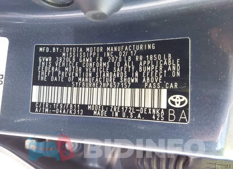5YFBURHE2HP657157 Photo# 9