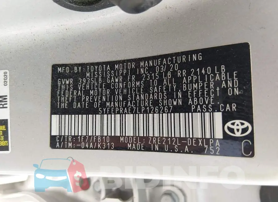 5YFEPRAE7LP126267 Photo# 9