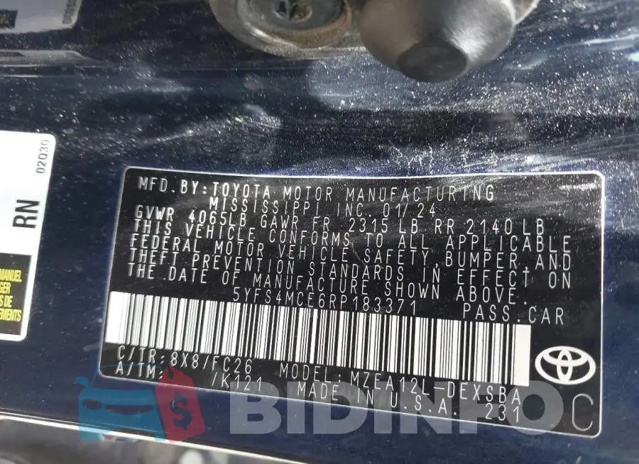 5YFS4MCE6RP183371 Photo# 9