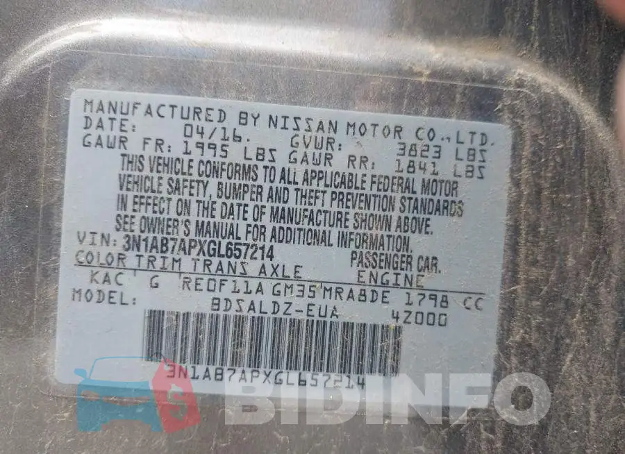 3N1AB7APXGL657214 Photo# 9