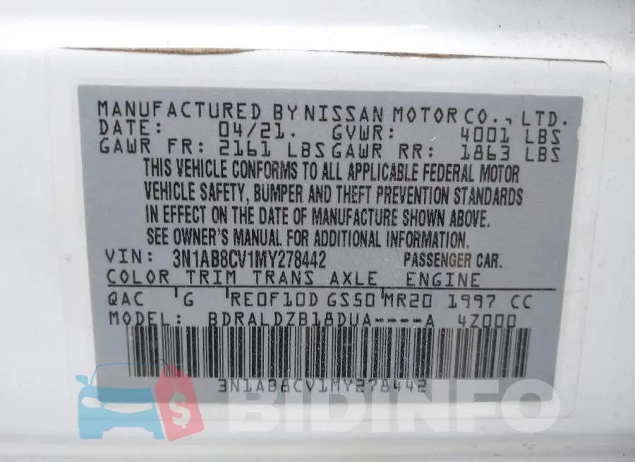 3N1AB8CV1MY278442 Photo# 9