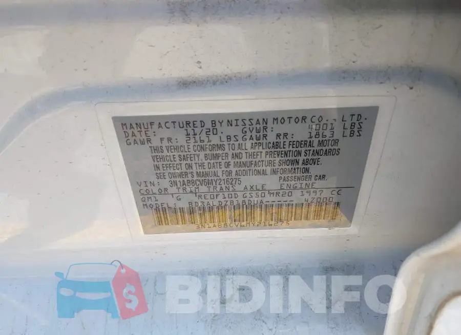 3N1AB8CV6MY216275 Photo# 9