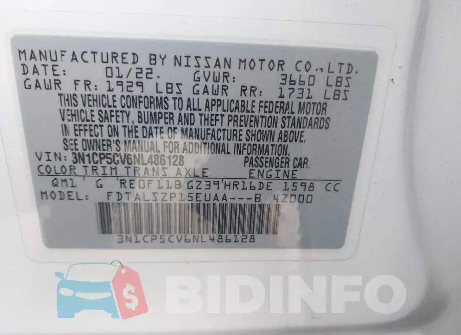 3N1CP5CV6NL486128 Photo# 9