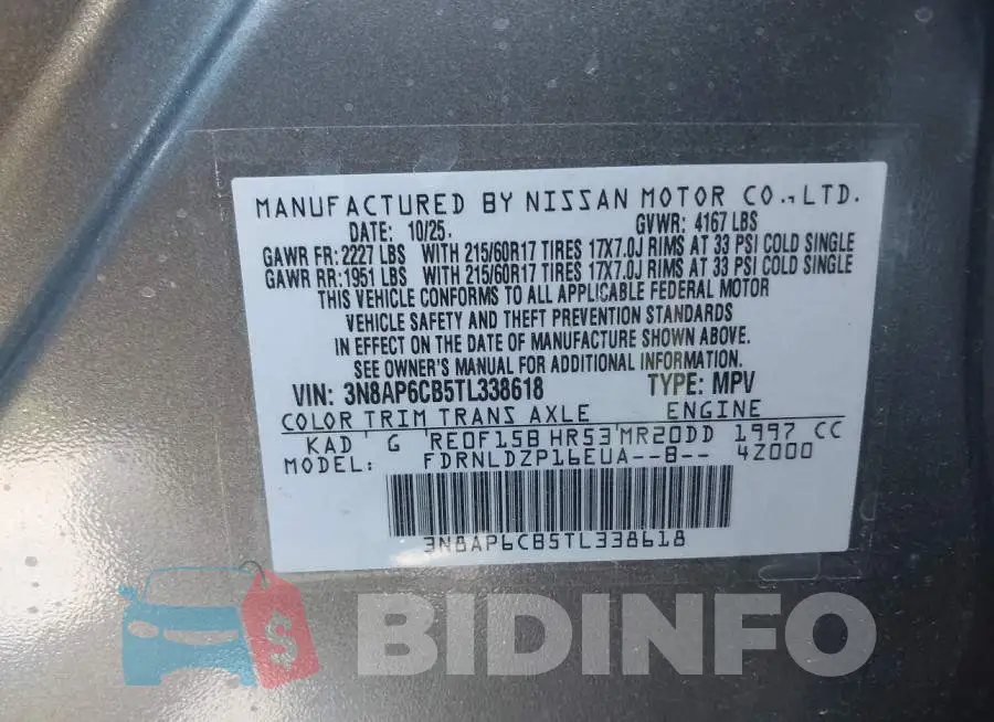 3N8AP6CB5TL338618 Photo# 9