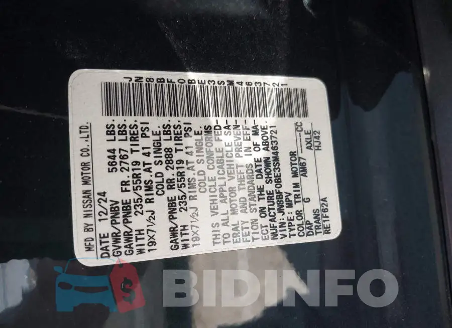 JN8BF0BE3SM463721 Photo# 9