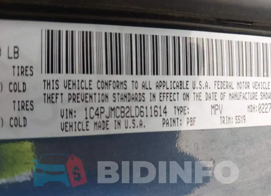 1C4PJMCB2LD611614 Photo# 9