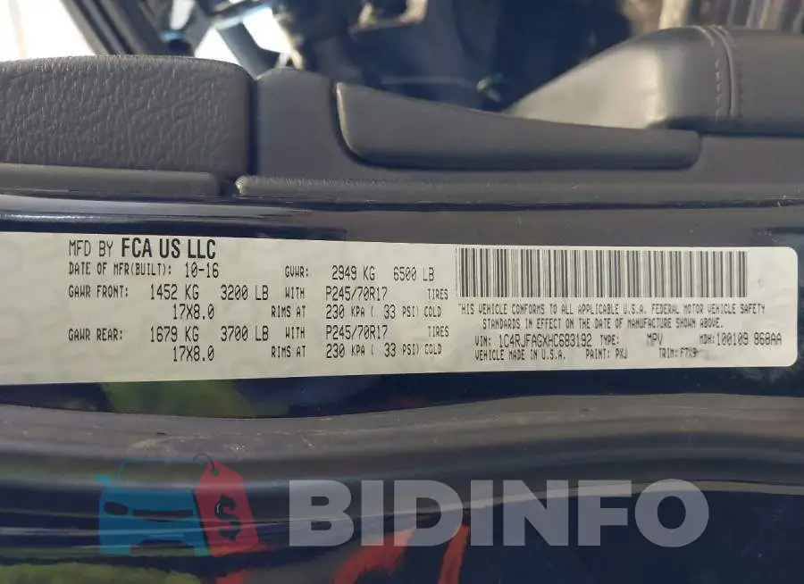 1C4RJFAGXHC683192 Photo# 9