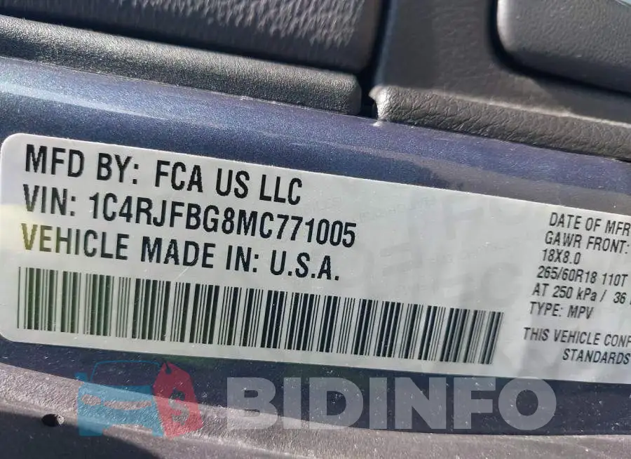 1C4RJFBG8MC771005 Photo# 9