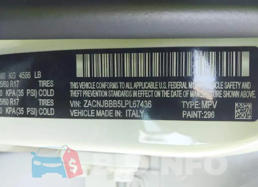 ZACNJBBB5LPL67436 Photo# 9