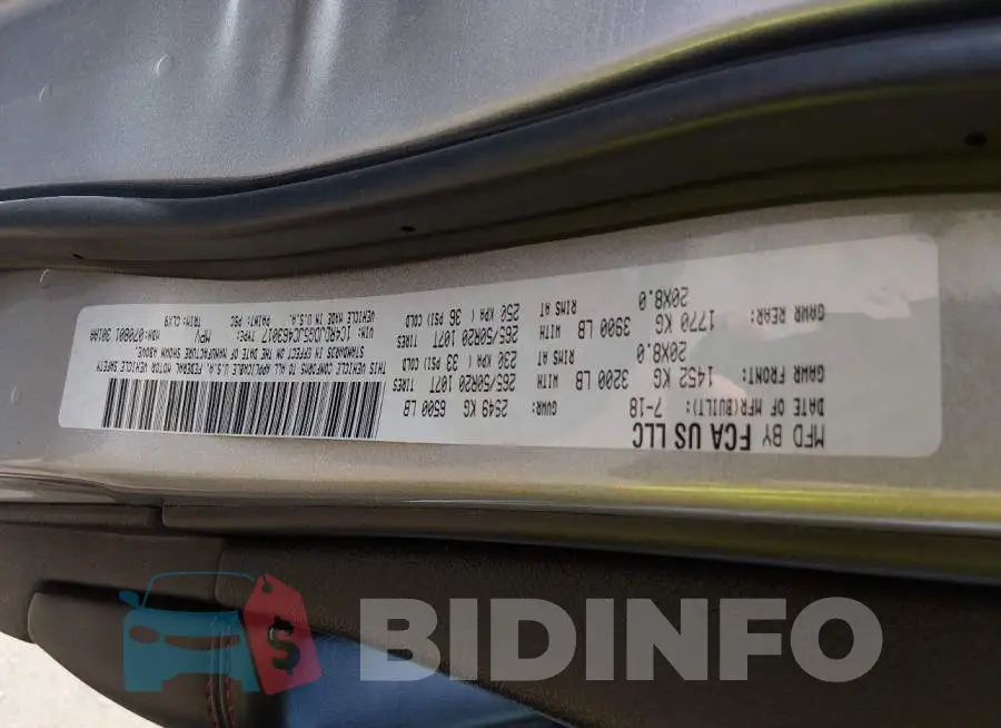 1C4RDJDG5JC463017 Photo# 9