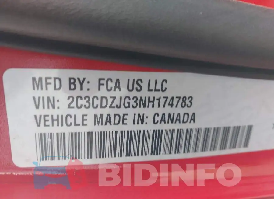 2C3CDZJG3NH174783 Photo# 9