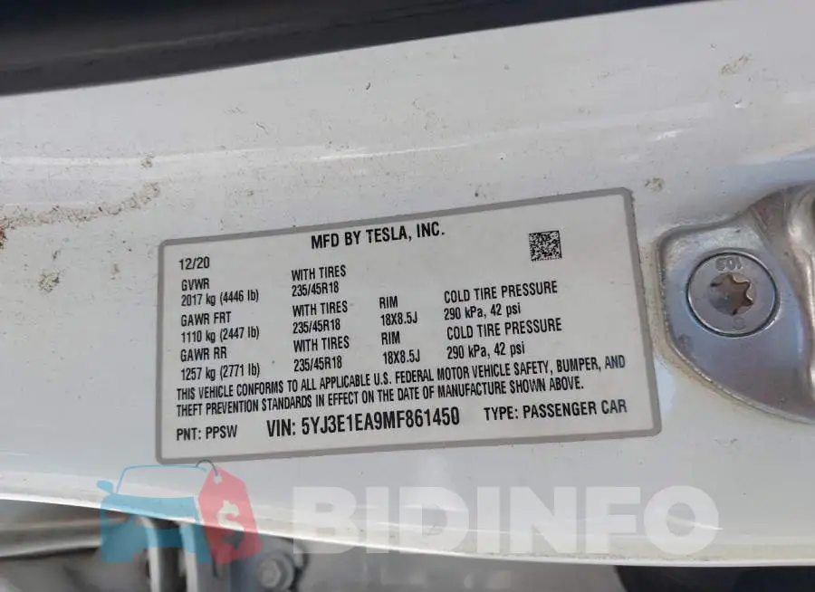 5YJ3E1EA9MF861450 Photo# 9
