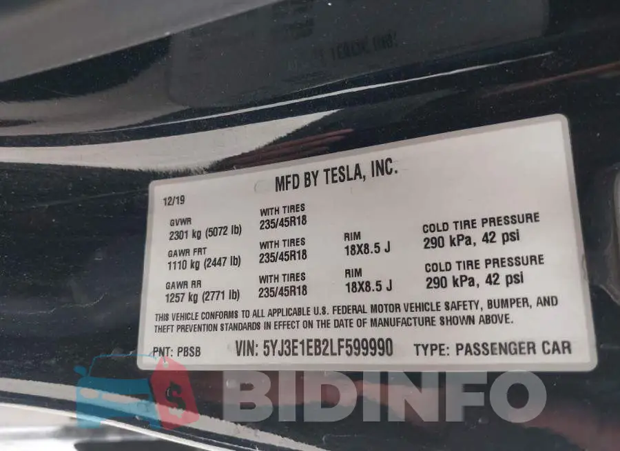 5YJ3E1EB2LF599990 Photo# 9