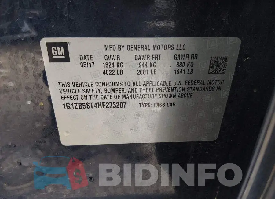 1G1ZB5ST4HF273207 Photo# 9