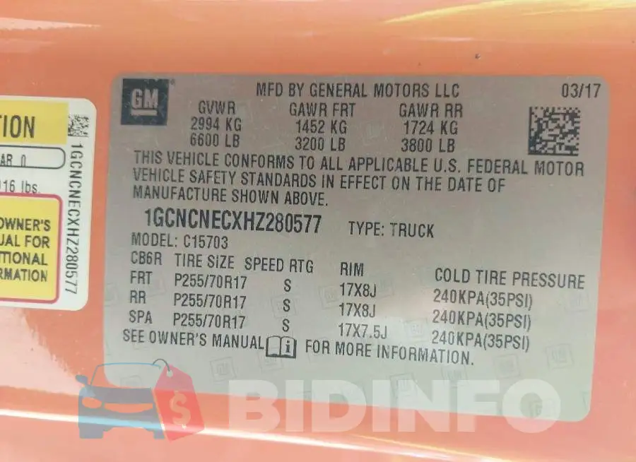 1GCNCNECXHZ280577 Photo# 9