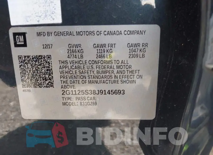 2G1125S38J9145693 Photo# 9
