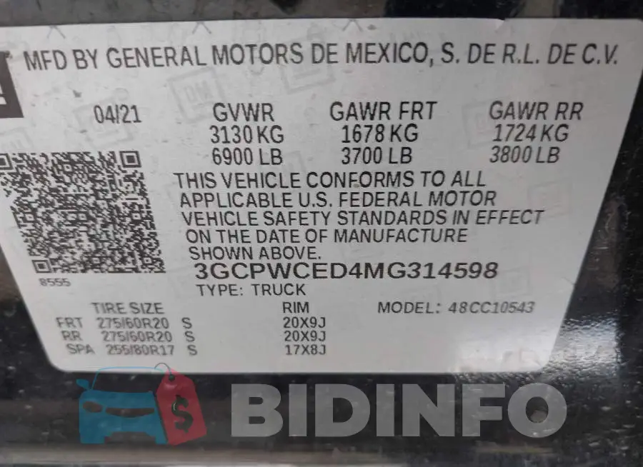 3GCPWCED4MG314598 Photo# 9
