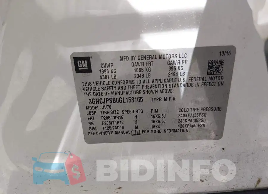 3GNCJPSB0GL158165 Photo# 9