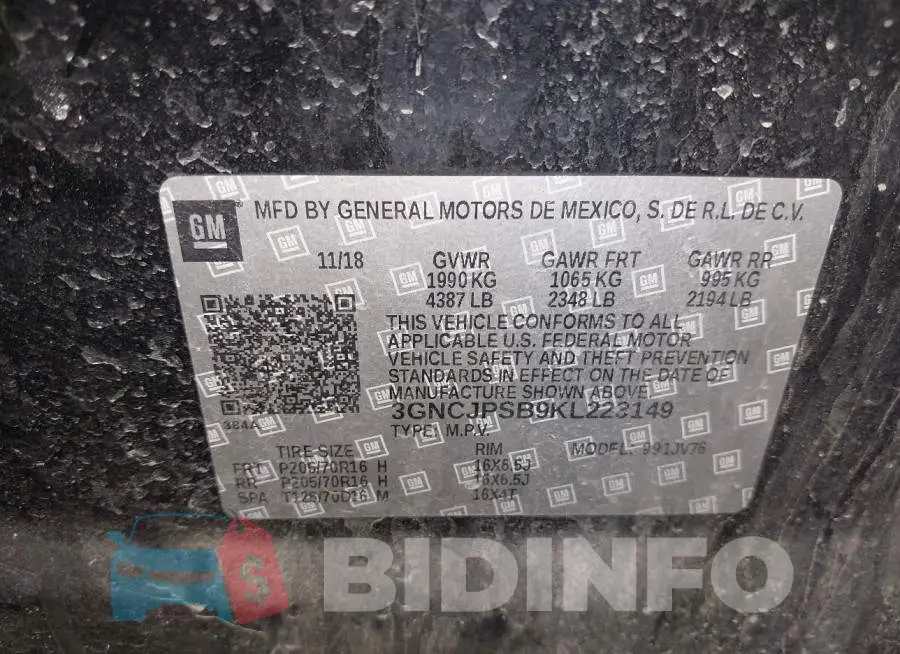 3GNCJPSB9KL223149 Photo# 9