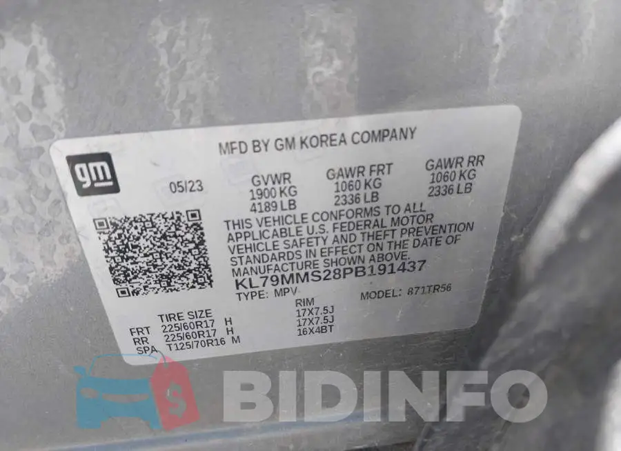 KL79MMS28PB191437 Photo# 9