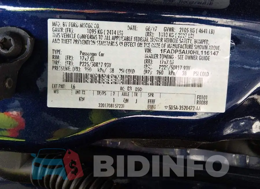 1FADP5AU0HL116147 Photo# 9