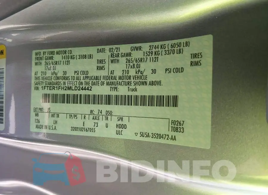 1FTER1FH2MLD24442 Photo# 9