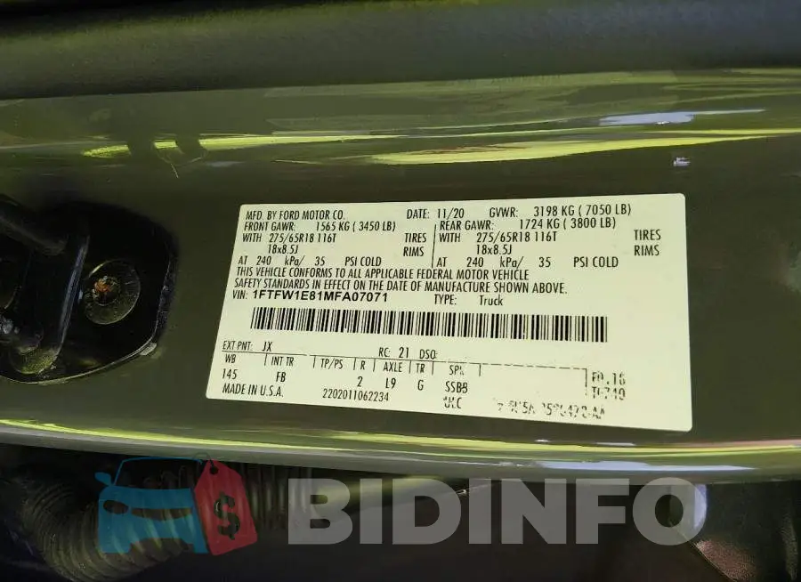 1FTFW1E81MFA07071 Photo# 9