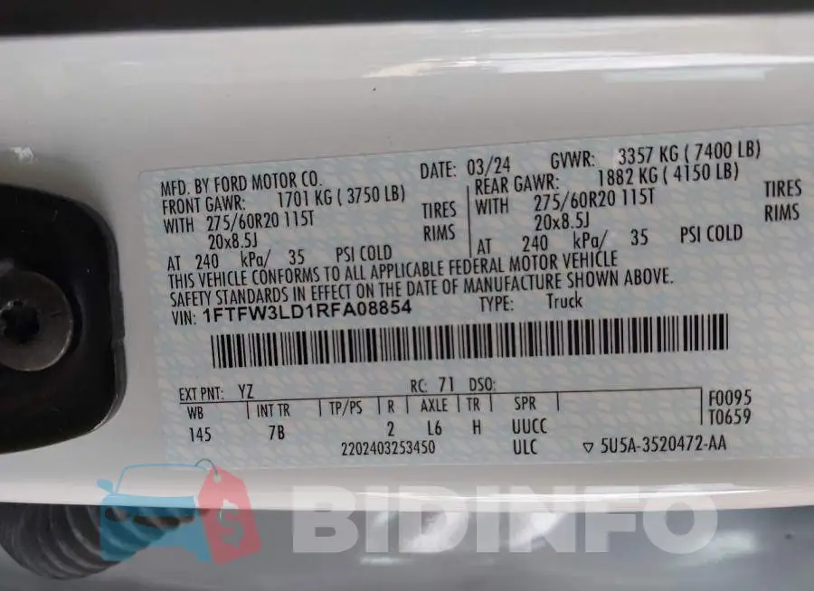 1FTFW3LD1RFA08854 Photo# 9
