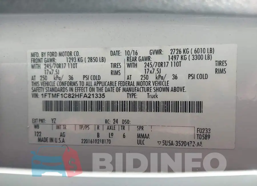1FTMF1C82HFA21335 Photo# 9