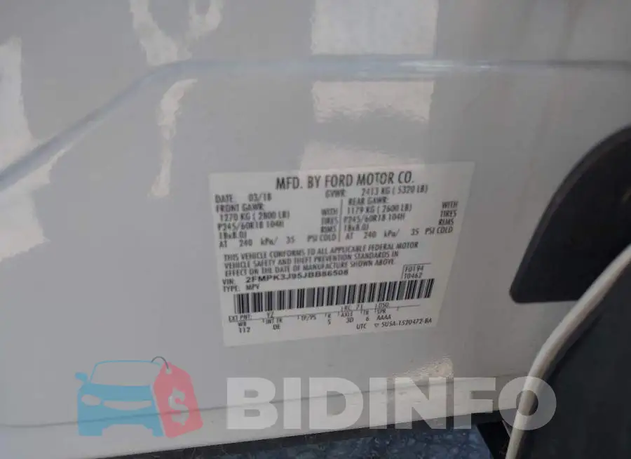 2FMPK3J95JBB86508 Photo# 9