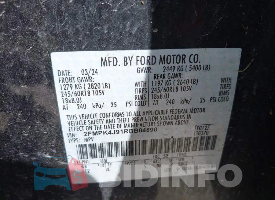 2FMPK4J91RBB04890 Photo# 9