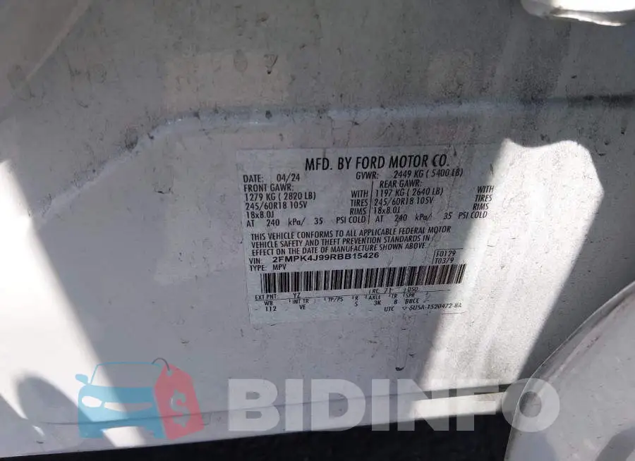 2FMPK4J99RBB15426 Photo# 9