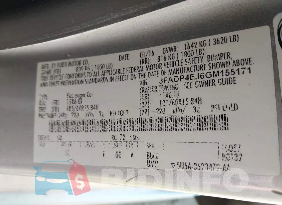 3FADP4EJ6GM155171 Photo# 9