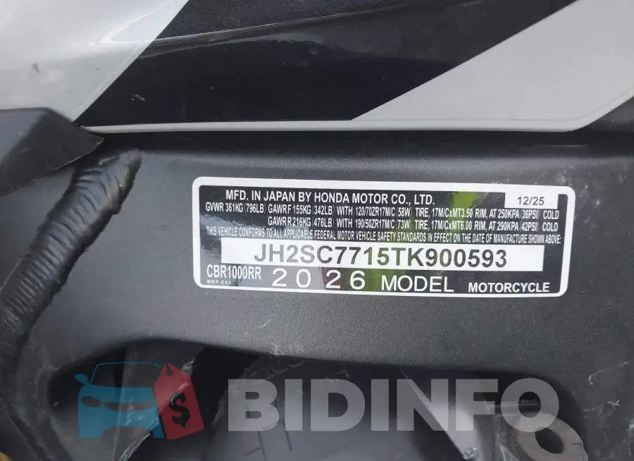 JH2SC7715TK900593 Photo# 10