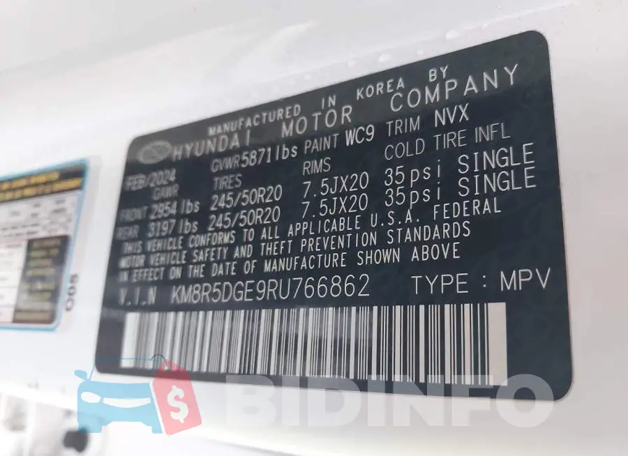 KM8R5DGE9RU766862 Photo# 9