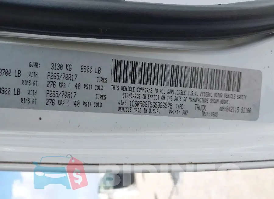 1C6RR6GT5GS326575 Photo# 9