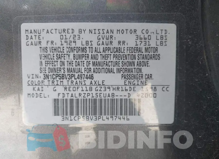 3N1CP5BV3PL497446 Photo# 9