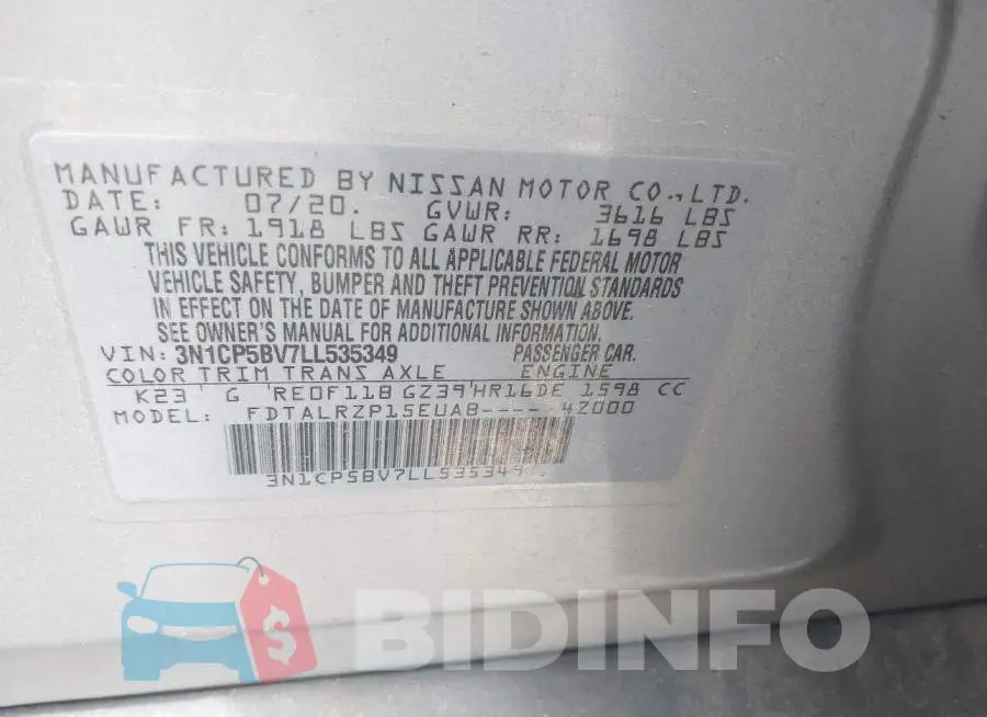 3N1CP5BV7LL535349 Photo# 9