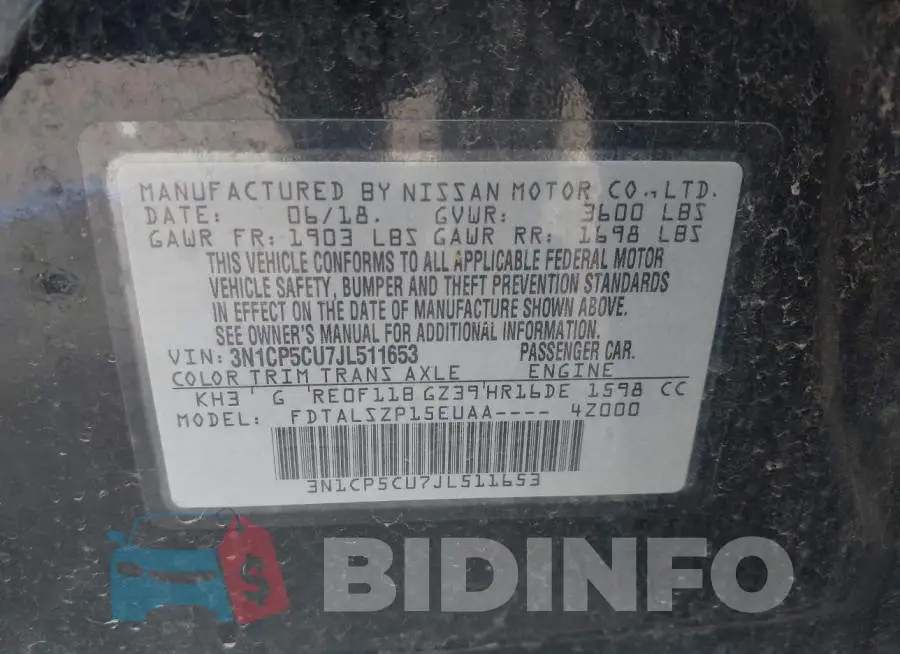 3N1CP5CU7JL511653 Photo# 9