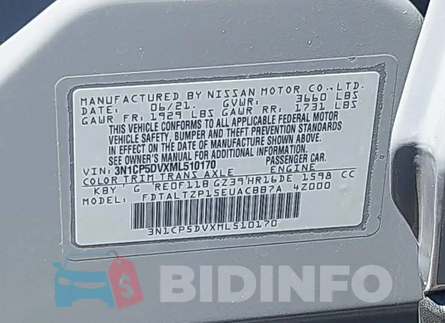 3N1CP5DVXML510170 Photo# 9