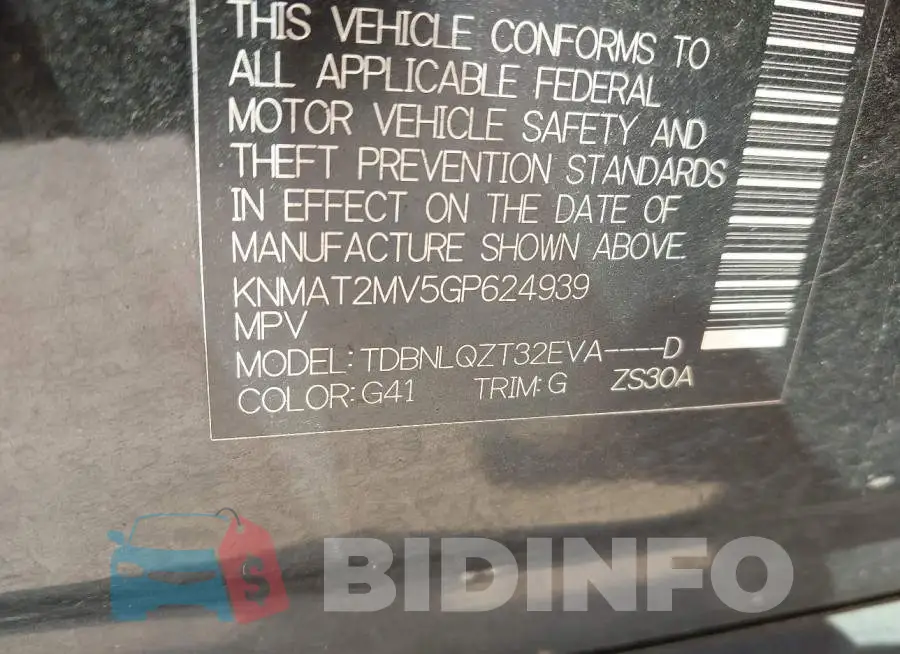 KNMAT2MV5GP624939 Photo# 9